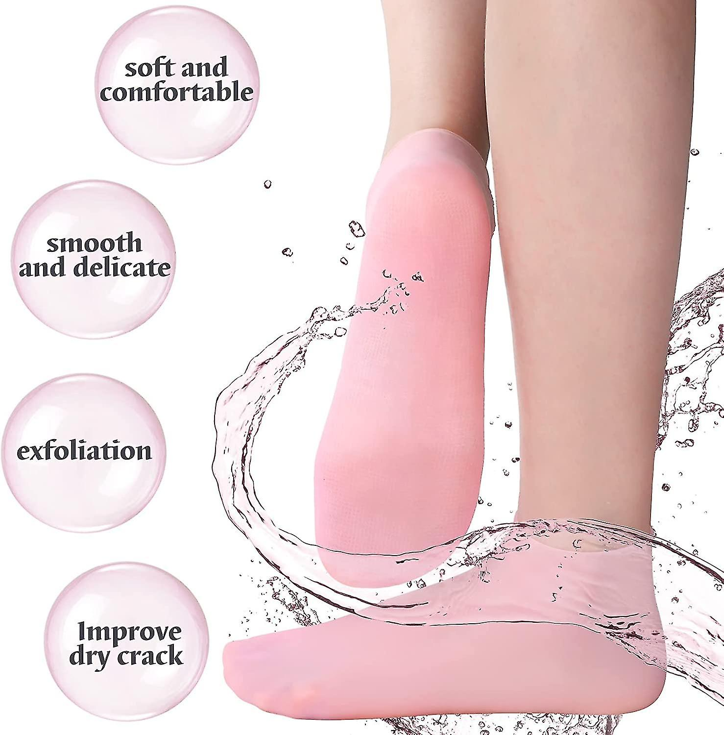 AL-MEHRAN 1Pairs Silicone Socks for Dry Feet Women Overnight, Elastic Moisturizing Foot Socks, Gel Socks, Lotion Socks Women&amp;#039;s Spa Pedicure Foot Care Socks for Repairing Dry Feet,Cracked Heel and Rough Skin