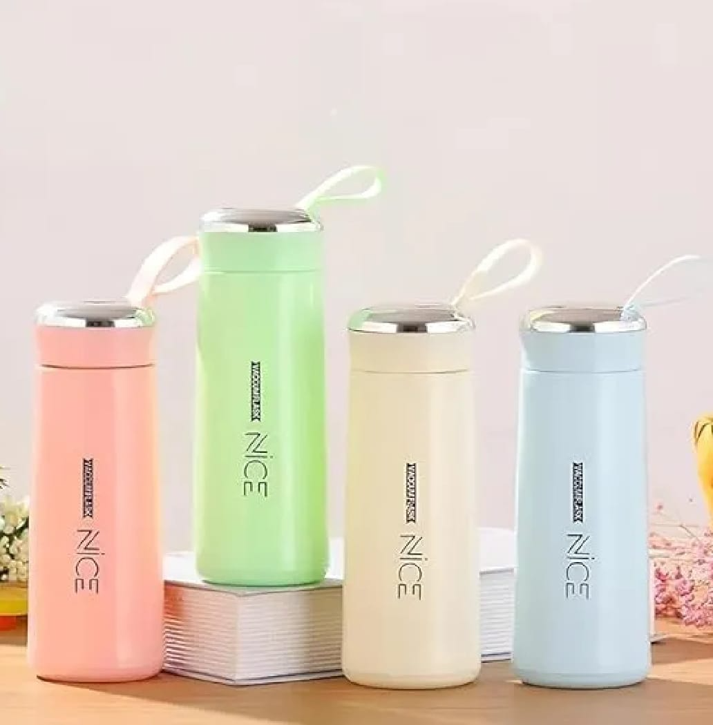 Premium NICE 400ml Glass Water Bottle - Insulated for Ultimate Freshness - Perfect for School, Gym, and Office Use - Durable Glass/Plastic Hybrid Construction - Leakproof Design - Stay Hydrated in Style