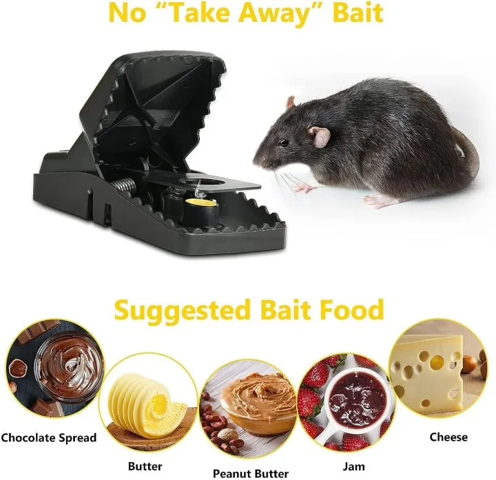 ProCatch Heavy Duty Mouse Trap - High Quality Plastic, Reusable, Convenient, and Effective with Black Stainless-Steel Springs. Eliminates Rats Faster for Indoor and Outdoor Use.