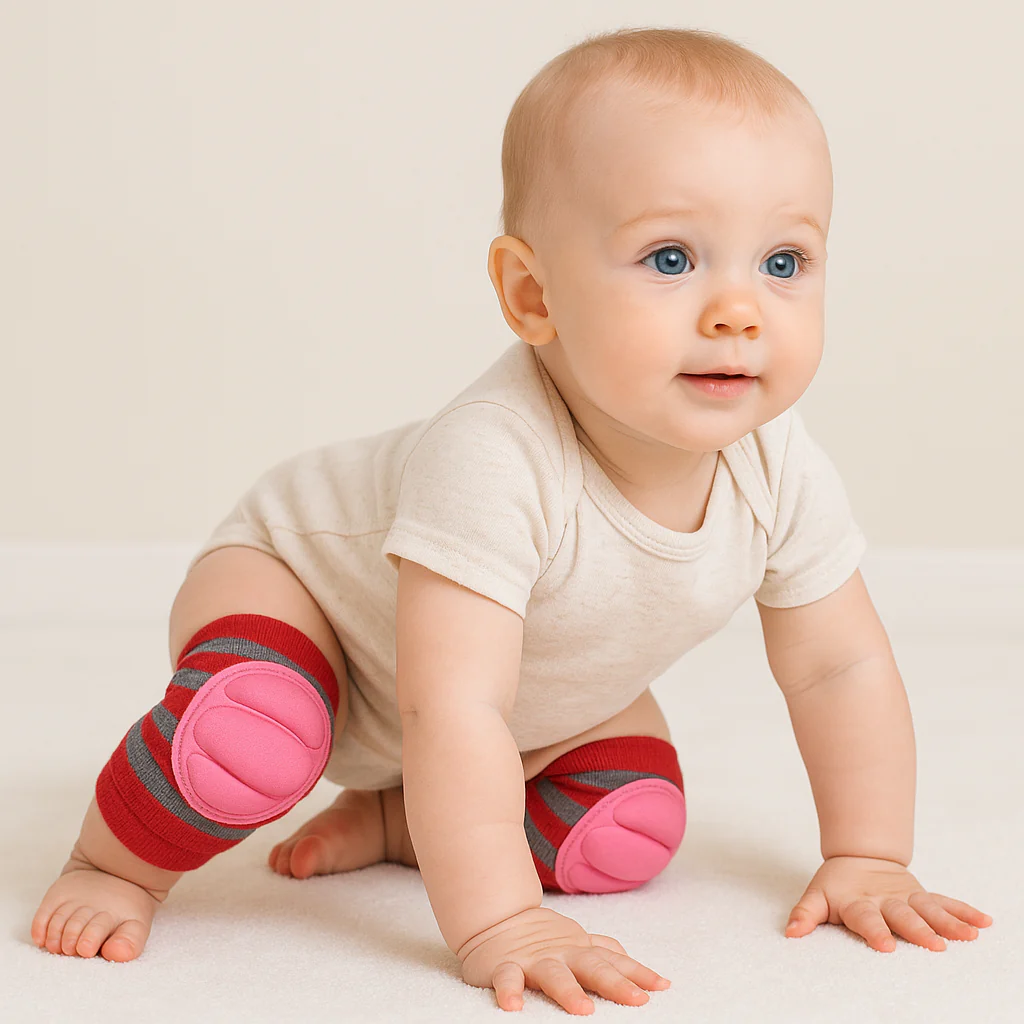 Soft Baby Knee Pads for Crawling – Breathable, Anti-Slip Cotton Knee Protectors for Infants &amp;amp; Toddlers (Unisex)