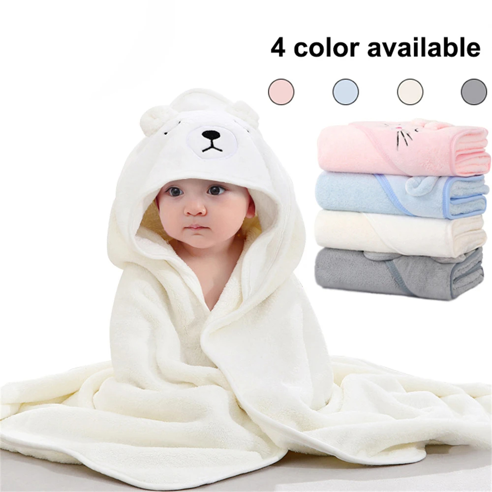 New Baby Bath Towel Soft Baby Blanket Girl Boy Newborn Blanket Toddler Hooded Baby Stuff Bathrobe Absorbent Children Bath Towel
