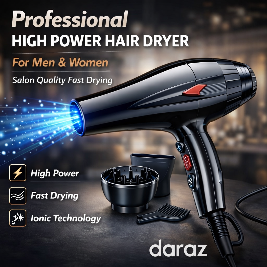Professional 2 in 1 Hair Dryer - Hot And Cool Hair Dryer Machine For Unisex - Hairdryer - Hair Dryer for Women &amp;amp; Men - BlackHair dryers high Quality 5000 watts Professional Hair Dryer PRO / Premium Quality hair dryer for women and men l best quali