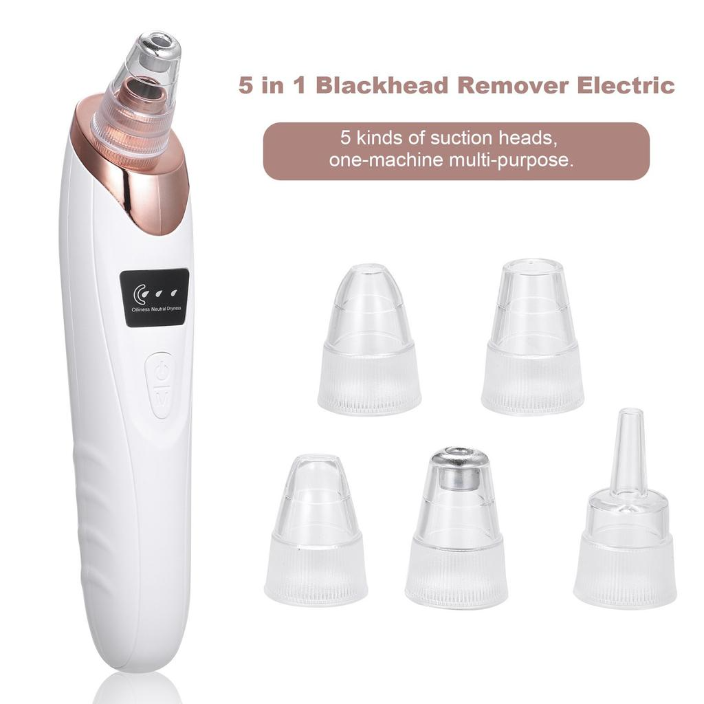 5-in-1 Blackhead remover, blackhead remover machine, derma suction, pimple acne remover, blackhead vacuum machine, dust remover, dirt remover, Pimple Popper Tool Pore Vacuum Black Head Remover, Whitehead Acne remover, deep face clean blackhead remover, fa